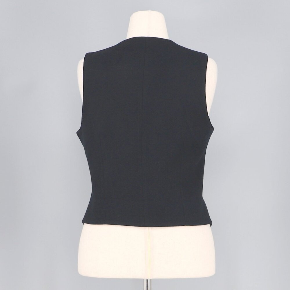 VINTAGE ALBERTO MAKALI 100% Wool Black Vest Waistcoat Top Decorative Buttons - Picture 5 of 8